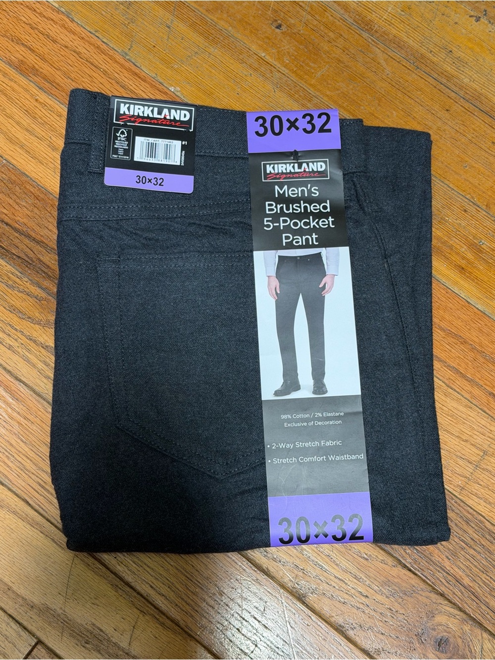 Kirkland Signature Men’s Brushed 5-Pocket Pant Gray Color Size 30x32 Stretch New